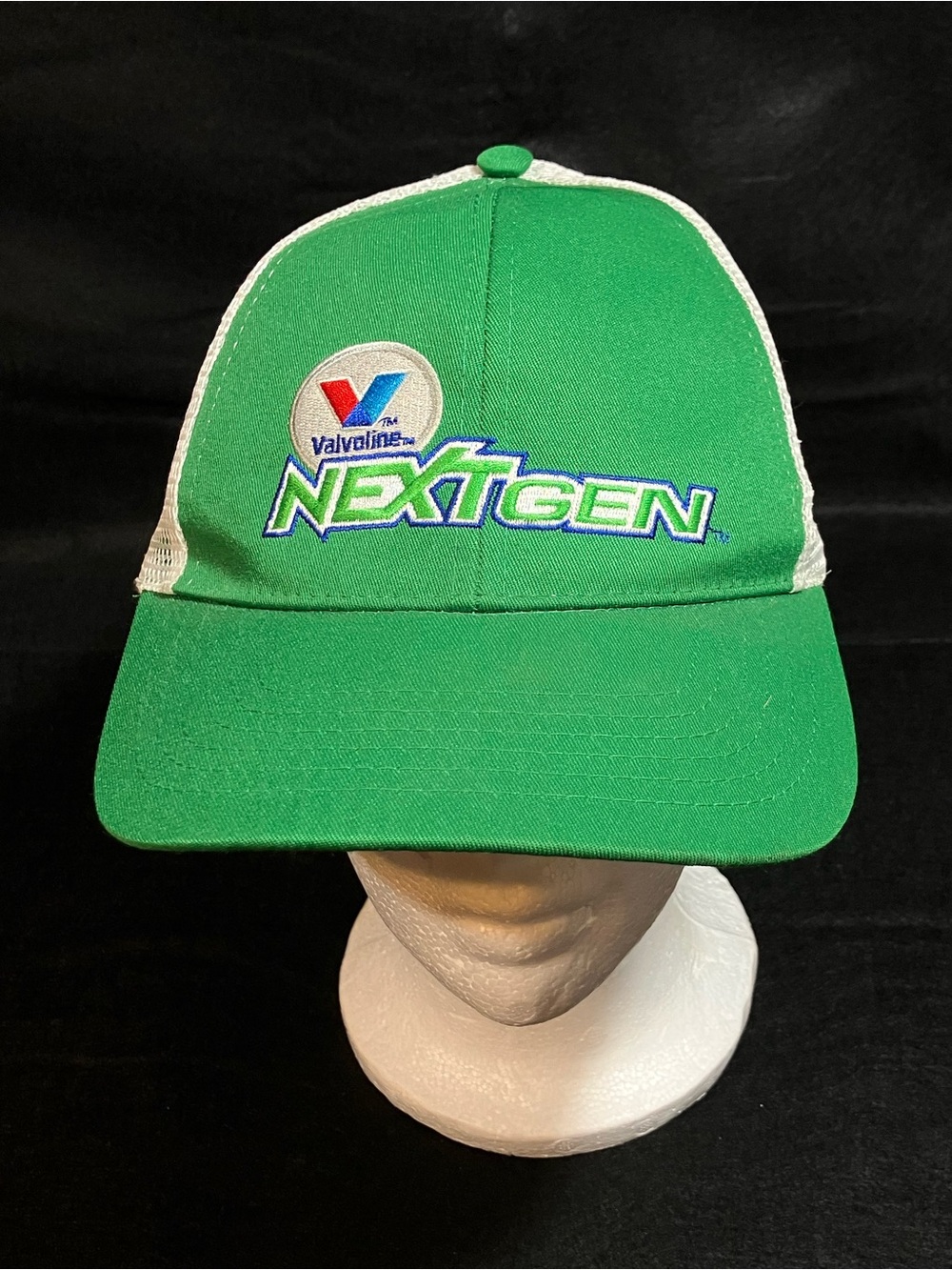 Vintage Valvoline NextGen Trucker Hat Green White HTT Snapback NASCAR Cap